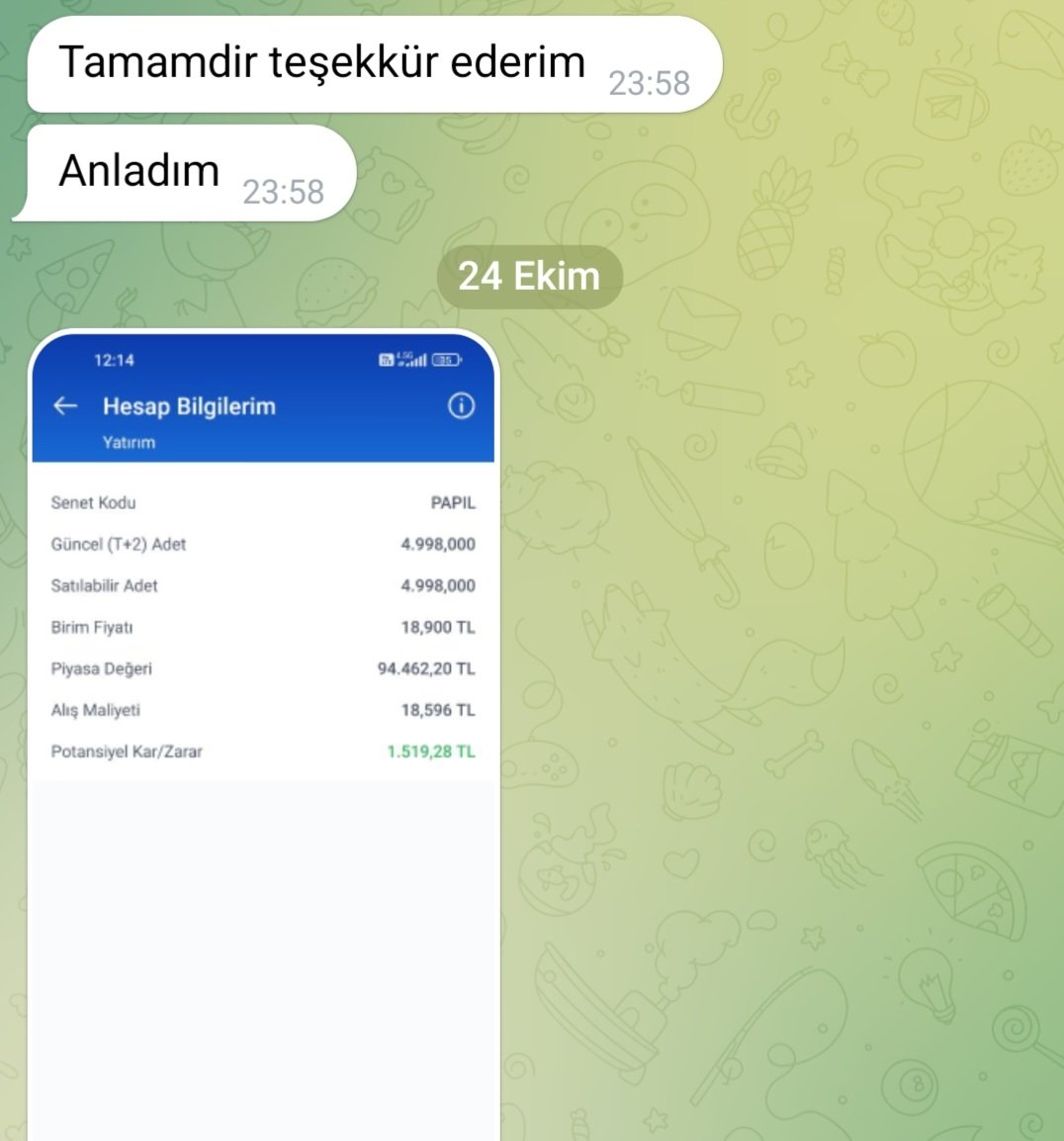 birarifin1983's tweet image. Telegram davetiyelerini akşam dağıtacağım. Burada kazananlar grubuma gelsin. Ben onları daha iyi organize edeceğim. Bu arada polisler için açtığım bir grubu vardı. Hepsi kazanıyor. Orada günlük 1000 liranın üzerine çıkanlar var. Bunlara kaybederseniz beni alın demiştim.