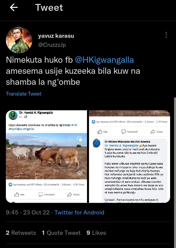 Tanzania Abroad Tv On Twitter Kigwangalla Kwanza Hao Ngombe Umeiba