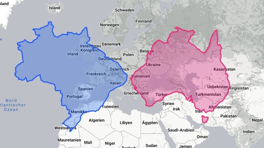 Würden alle Menschen vegan leben, würde sofort eine Fläche von 1.600.000.000 Hektar frei werden, die wir nur für Tierfutter der Fleisch, Milch und Eierproduktion nutzen.

Ich habe euch das visualisiert: Wir reden von der Größe von Brasilien &amp; Australien zusammen.

1/5