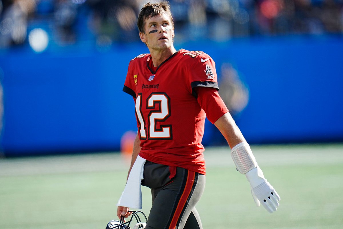 USASportsMerch's tweet photo. The Panthers’ running game was too much for the Buccaneers to handle. https://t.co/j2LG2JSNAI #NFLUK #NFLReview #Brady #Panthers https://t.co/o3jSzAQp15