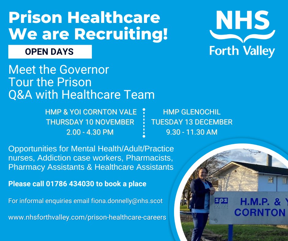 Our Prison Healthcare Teams are recruiting! Are you dynamic & ambitious? Are you ready for a challenging and rewarding career? Come and meet our supportive and innovative teams at one of our open days ⬇