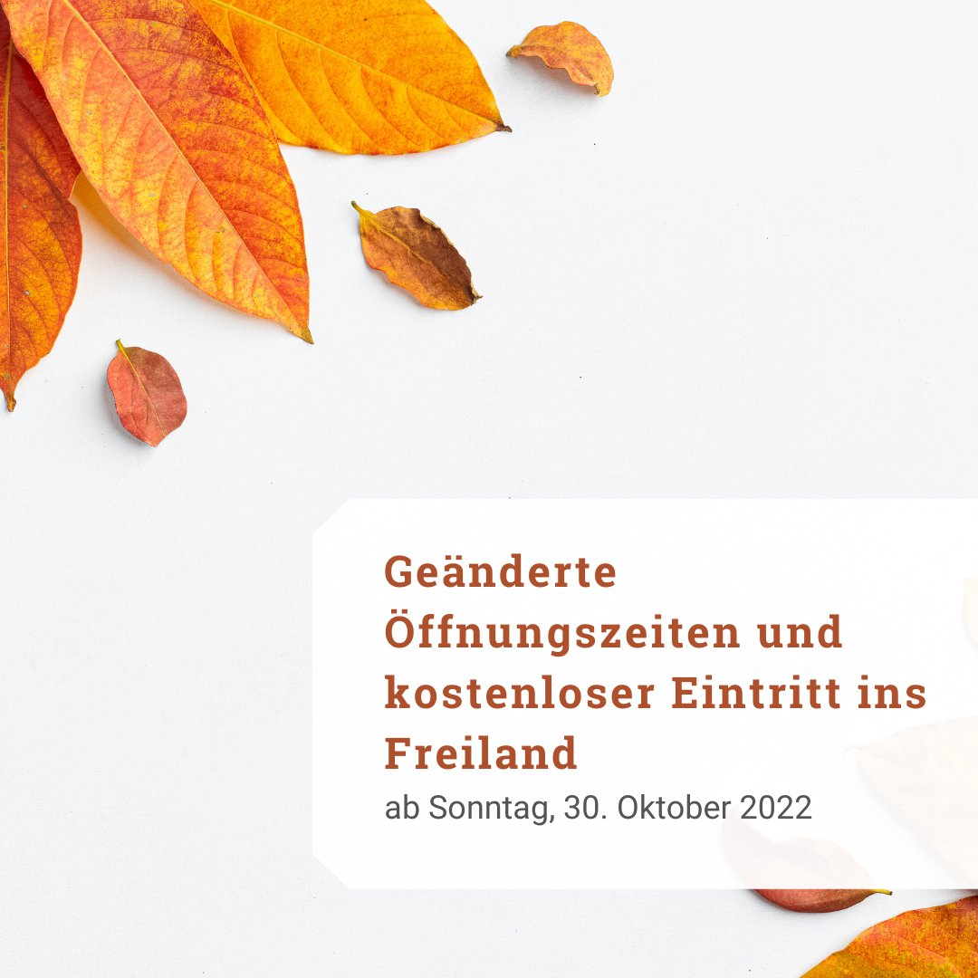 Mit dem Ende der Sommerzeit passen wir auch die Öffnungszeiten an: Vom 30. Oktober bis zum 25. März kann unser Freiland täglich von 9 bis 16:30 Uhr besichtigt werden. In die Gewächshäuser könnt Ihr von 9 bis 16 Uhr. 
In der Wintersaison ist der Eintritt ins Freiland kostenlos.