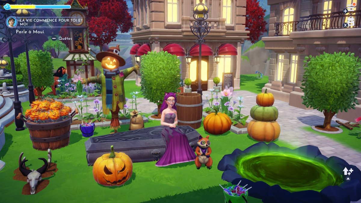 PurpleSobralia's tweet photo. Un petit bout de déco pour Halloween #DisneyDreamlightValley  #NintendoSwitch https://t.co/XjcYbdqXmS