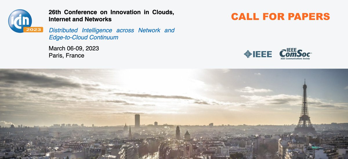 📢 #ICIN2023: The deadline has been extended to submit a paper at 26th #Conference on #Innovation in #Clouds, #Internet and #Networks . 
🗓️The new deadline: Nov 14, 2022! 
👉 icin-conference.org
#6G  #CloudNative #IA #Edge #CloudContinuum #Blockchain
@ComSoc @Pole_Systematic