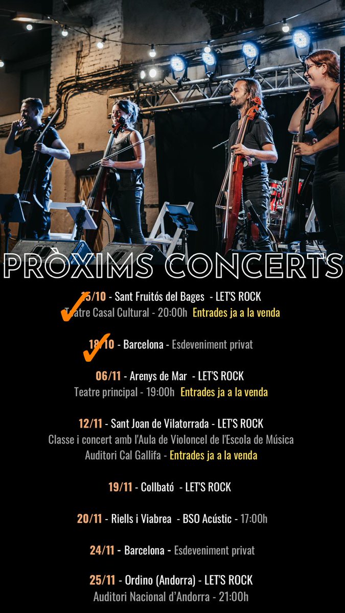 northerncellos's tweet photo. Bon dia Northerns! Aquesta és la nostra Agenda de Novembre 😉 Esperem veure-us aviat! Tenim moltes ganes de Rock 💥🔥

@CasalCollbato
 @AjuntamentRiV @SantJoanV @AjArenys @emusvilatorrada @ordinoesviu @Surtdecasa #northerncellos https://t.co/jMg2qNq1NC