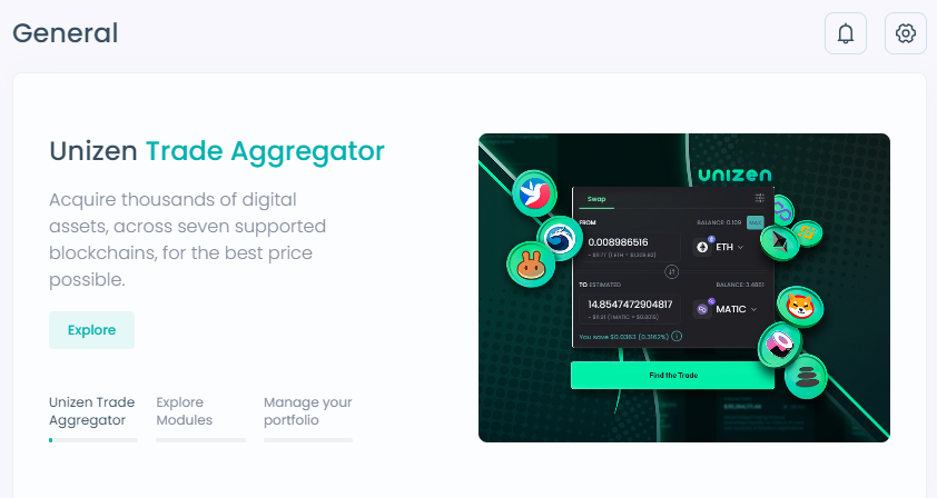 unizen_io's tweet photo. Hello, Unizen community! 👋

➡️ Check out the brand new front end of https://t.co/MpVypXkIFg

- New chart library
- New Module (TraderJoe)
- Savings tracking
- New Notification System
- Notification Overhaul

We are eager to hear your feedback. 🤝 https://t.co/eYF1ZNheLv