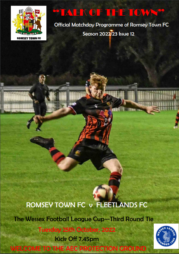 Romseytownfc1's tweet photo. League Cup action returns to the AEC Protection Ground 🏆

Tomorrow night we look forward to hosting Fleetlands, who are back in the Wessex League for the first time since 2007.

Programmes are also available on the gate! #TomorrowsProgrammeToday https://t.co/XGTPVCZROL