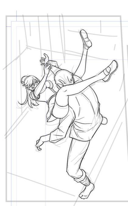 編集長の温情で奇跡的に通った飛びつき三角絞めを何より先にペン入れするバカちょう(※ エロ漫画) 