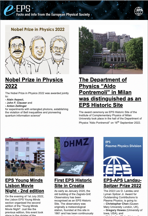 EuroPhysSoc's tweet photo. The October issue of e-EPS is out. Enjoy your reading! https://t.co/lvsJQPf4UU
@EuroPhysicsNews 
@Solar_EPS 
@MatterEps 
@EPJscience 
@epl_journal 
@CERNpress https://t.co/IAwBqOwpg8