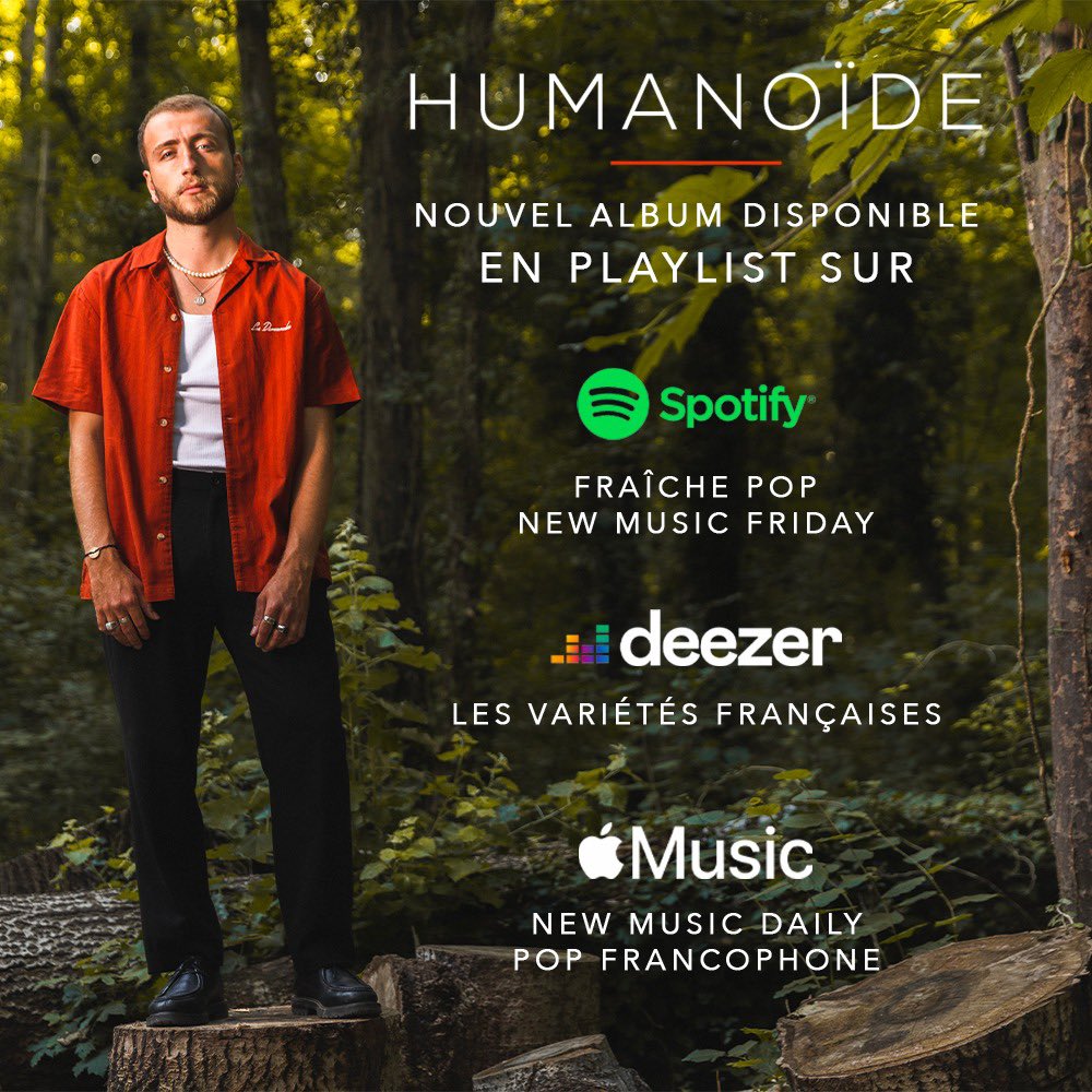 AllanVede's tweet photo. Merci @spotifyfrance @DeezerFR @AppleMusic de playlister « Humanoïde » 💿🔥
Et merci à vous tous pour vos retours sur l’album ❤️ https://t.co/uLD8BYZiC8