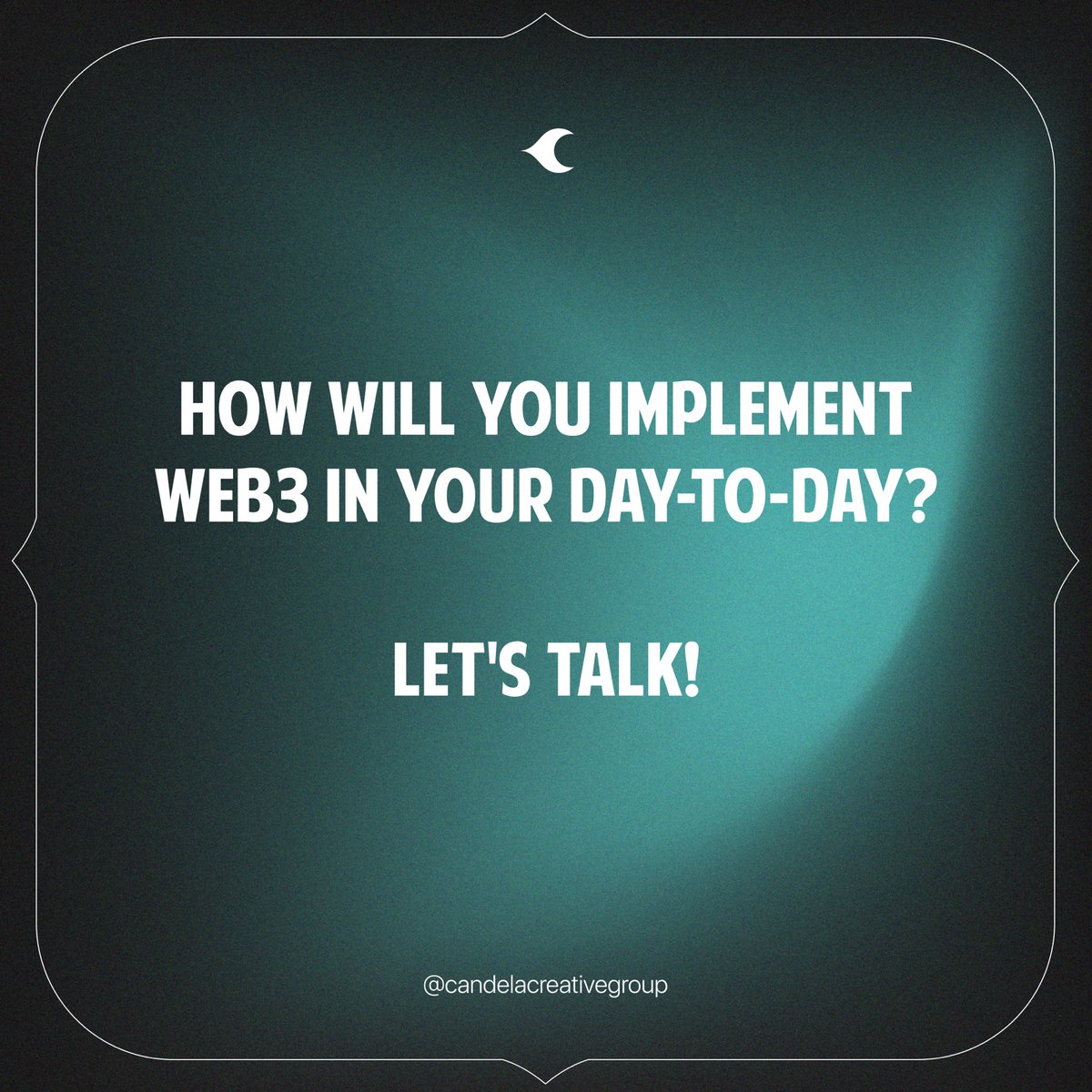 CandelaCreative's tweet photo. Web3 will soon be a part of all our lives! Message us to help implement it into your business 👏

#socialmediatips #socialmediahelp #socialmediaforbusiness #startup #socialmediamanager #onlinemarketingmasters #onlinehustle #puertoricodesign #sanjuandesign #mayaguezmarketing https://t.co/wD0Pxd3FWL