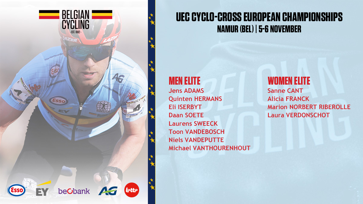 The following 🇧🇪 Elite riders will take on the UEC Cyclo-cross European Championships on top of the Citadel of Namur 🏰 | bit.ly/3N3BM5i #EuroCross22