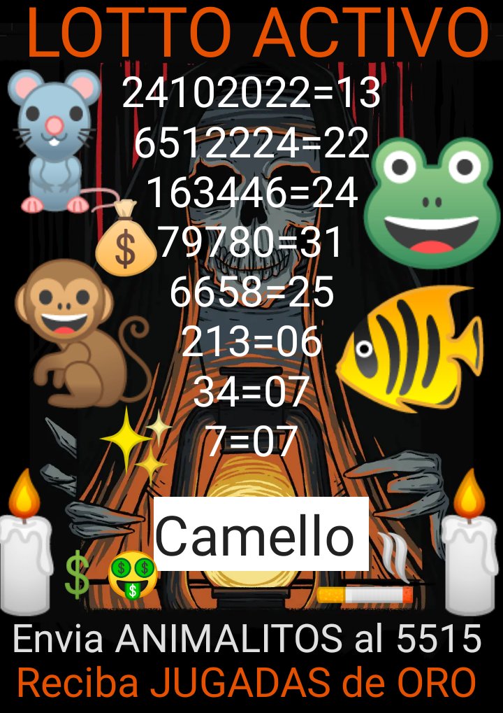 LUNES 24-10-22 INFORMACION FIJA PARA GANAR EN LOTTO ACTIVO. Ff10DcQWAAA7puk?format=jpg&name=medium