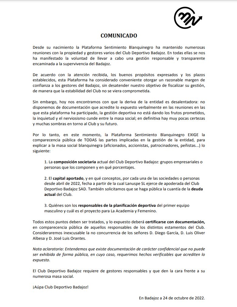 𝐂𝐎𝐌𝐔𝐍𝐈𝐂𝐀𝐃𝐎 𝐎𝐅𝐈𝐂𝐈𝐀𝐋 𝟐𝟒/𝟏𝟎/𝟐𝟎𝟐𝟐.