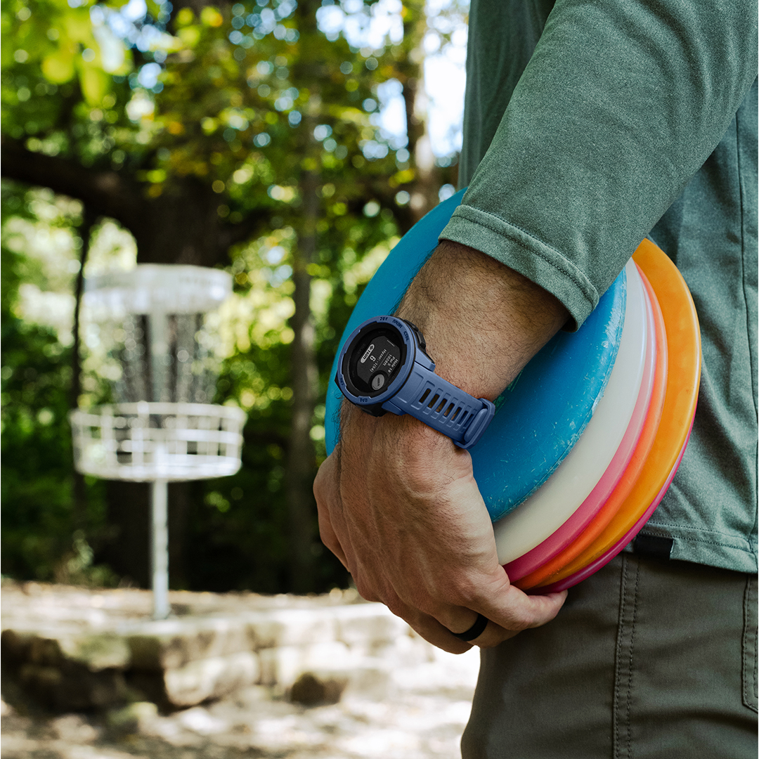 Add us to your disc golf must-haves. We’ve partnered with <a href="/UDiscApp/">UDisc Disc Golf App</a> to bring score tracking, distance to the basket, and more — right on your wrist. Download it now on the Connect IQ store.
