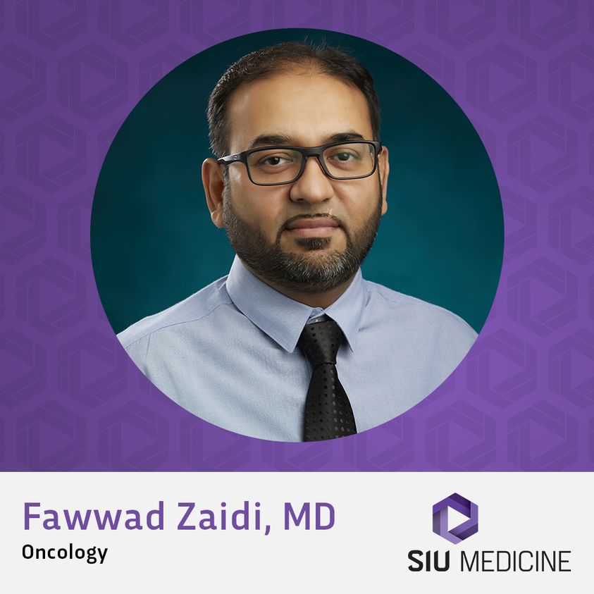 As a cancer care doctor, Fawwad Zaidi, MD, treats patients with many different cancer types, including breast cancer, colon cancer, and melanoma. He completed his fellowship in hematology and oncology at SIU School of Medicine. Visit his profile: siumed.org/fawwad-zaidi