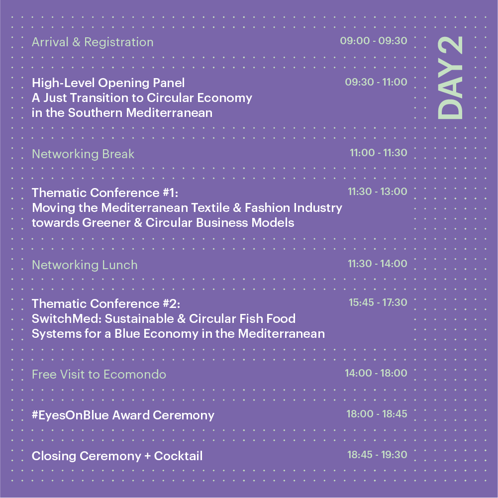 SwitchMed's tweet photo. 📣 Check out the agenda of this edition of SwitchMed Connect 2022.
Day 1: Closed-Door Event
Day 2: Open to the Public
#SwitchMedConnect
#Ecomondo
#Rimini
Stay tuned, and read our article to learn more about the event:
👉 https://t.co/gdBHx7shFy https://t.co/uT8Yunyrb4