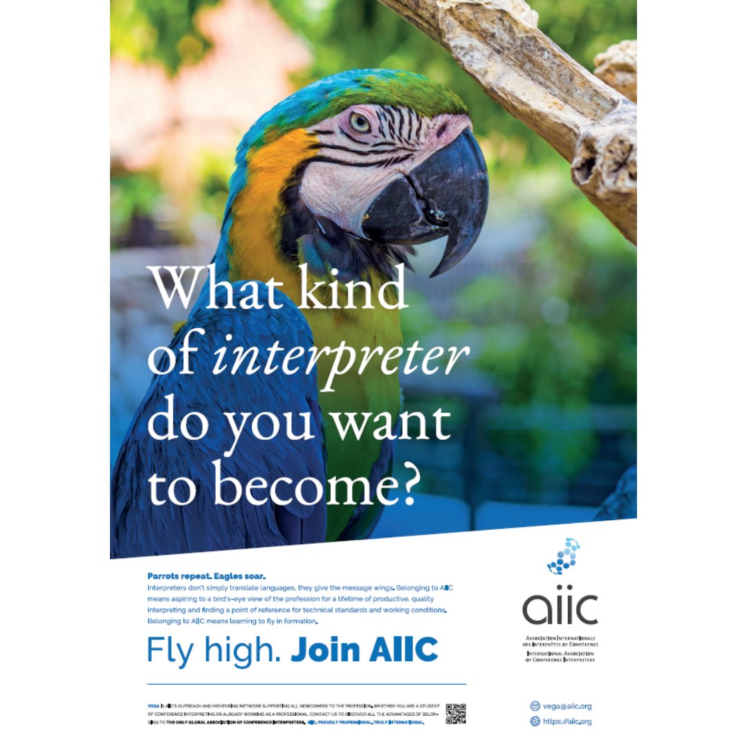 Aquila o pappagallo? #JoinAIIC per volare alto! Interprete in erba o professionista di esperienza, unisciti a noi per continuare a crescere e a migliorare restando al passo con i tempi. Trovi tutte le info qui: aiic.org/site/world/joi…