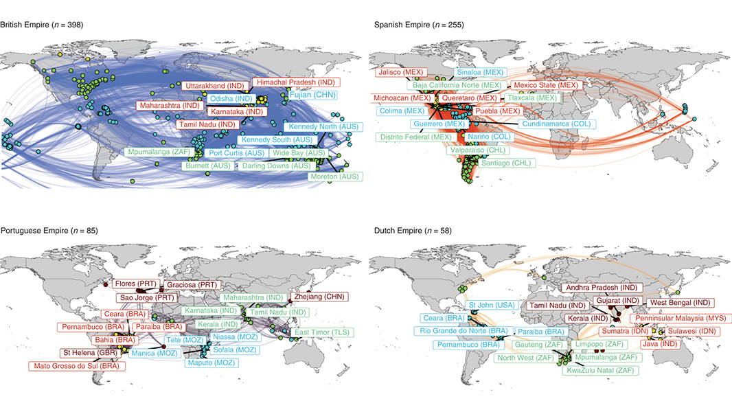 NaturePortfolio's tweet photo. In colonizing other lands, European empires left lasting legacies on the global distribution of plants, according to a study published in @NatureEcoEvo. https://t.co/ojzl3z5Jzq https://t.co/J4diOmssF0