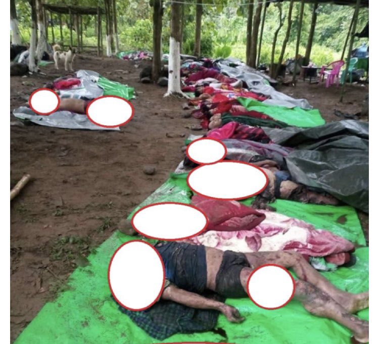 SzoZinoo's tweet photo. Myanmar military junta’s forces bombed with three fighter jets on a place of ceremony in Kachin State around 9 pm on 23 October. 
This leads to more than 80 deaths and hundreds of injuries till now. 
It is a genocide on Kachin ethnic people. 
#WhatsHappeningInMyanmar https://t.co/L182cGrCJ4