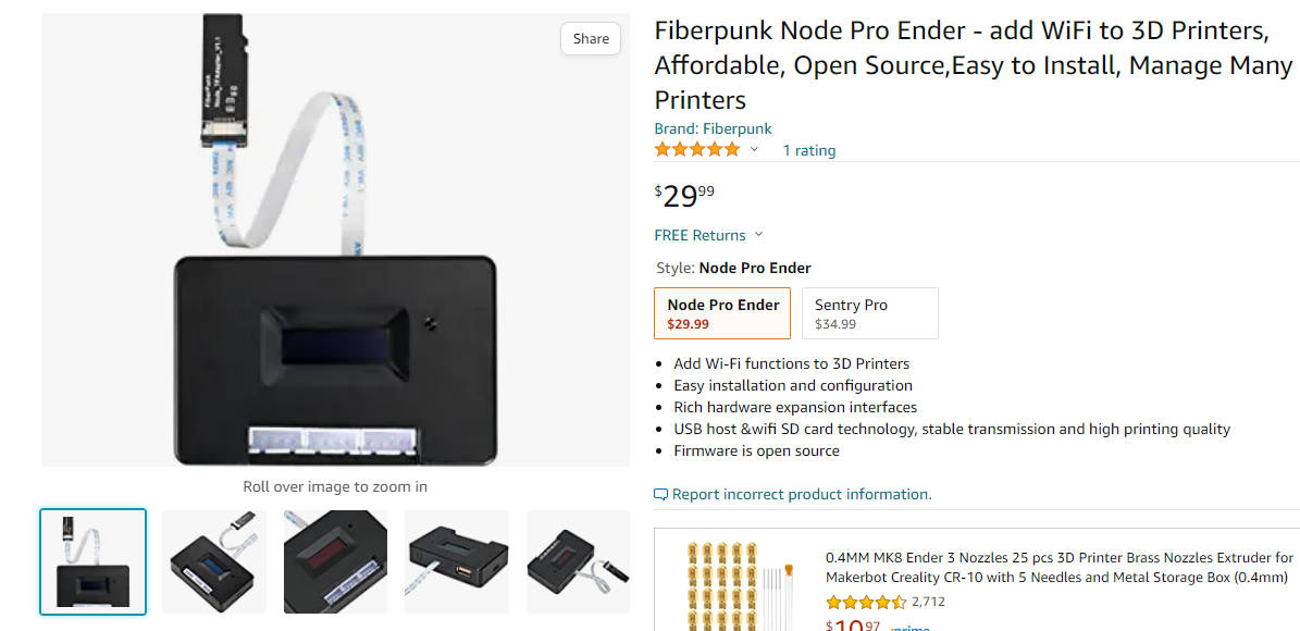 Node Pro Ender and Sentry Pro are now available on Amazon!  Click here to get one directly:
amazon.com/gp/product/B0B…

#3dprinting  #Amazon