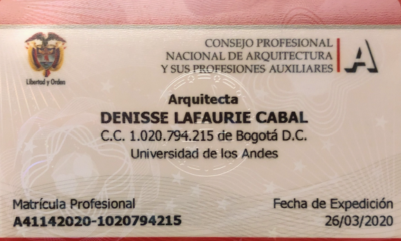 JuanPoe's tweet photo. Denisse Lafaurie Cabal obtuvo su grado como arquitecta el 28 de febrero de 2020 en la Universidad de los Andes y rápidamente obtuvo su matrícula profesional para poder trabajar en temas de arquitectura el 26 de marzo de 2020. Sigue👇 https://t.co/LLHajTP2e0