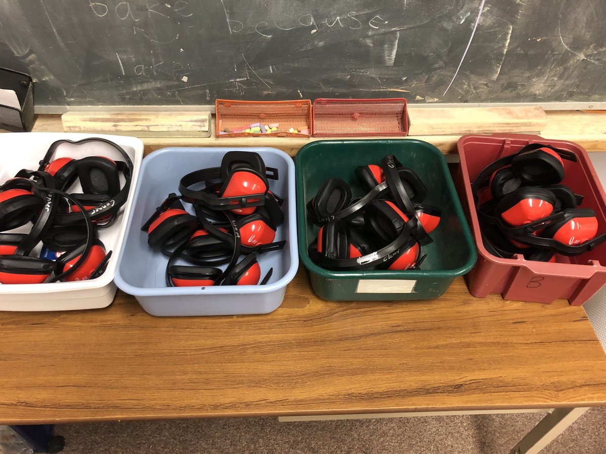 Our classroom sets of noise canceling headphones are ready for distribution. Necessary for some but good for all. #tldsblearns