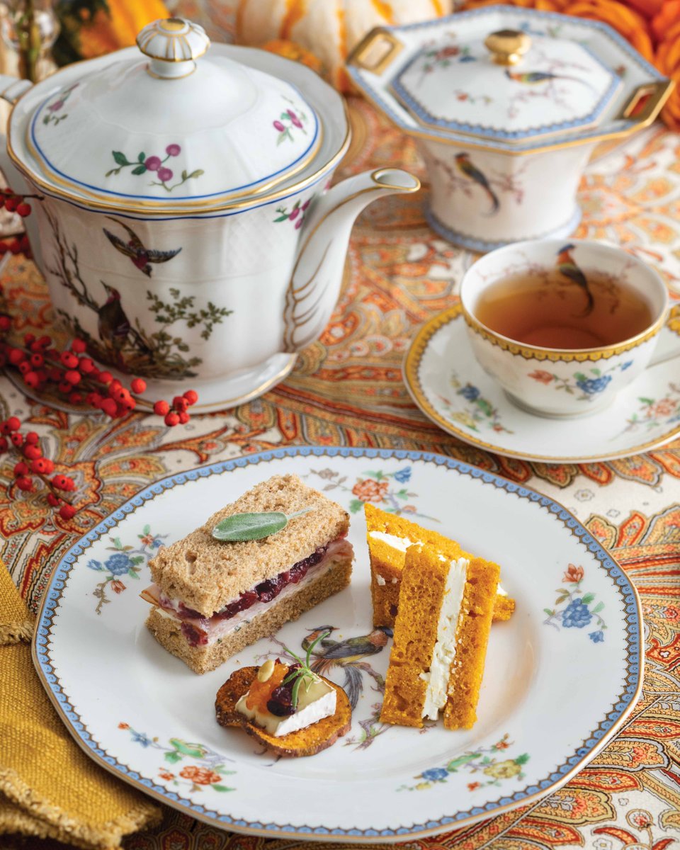 VictoriaMag's tweet photo. Flavors of the classic Thanksgiving menu find a welcome reception at the tea table, where moments of quiet repose bid those gathered ’round to reflect on an abundance of gifts. Find a medley of festive recipes at https://t.co/D7yU3A4Uup or in our October/November issue! https://t.co/gN8d16fHzG