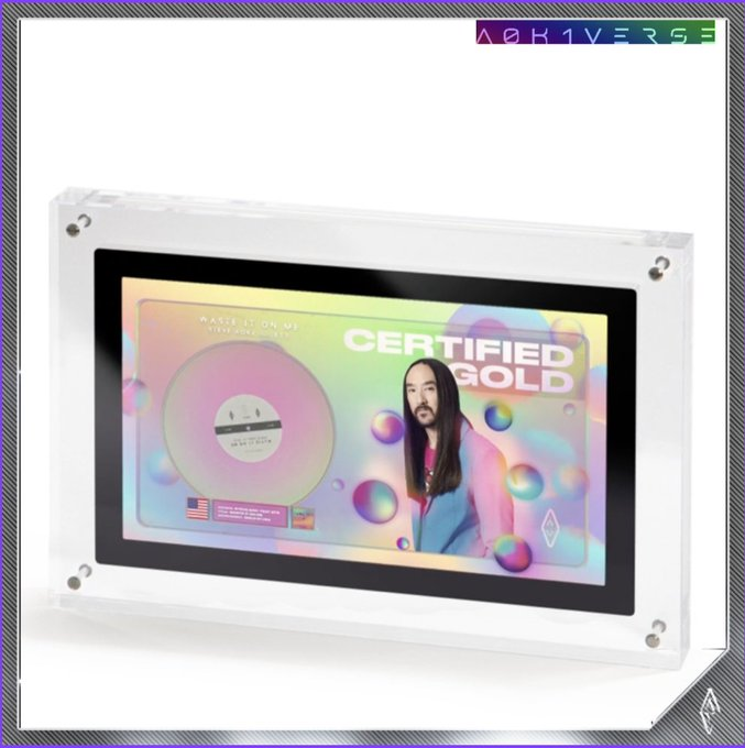 a0kiverse's tweet photo. UV and above Citizens…check your #Passports! If you redeemed your @infiniteobjects reward then you should have received the gold plaque Passport Achievement Stamp! This reward redemption commemorated 500k sales in the US of  @steveaoki and @BTS_twt's song "Waste It On Me"! https://t.co/REAmqwTcEj