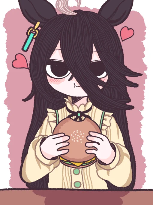 ハンバーガー食べる一口がちっちゃくて可愛いね。マンハッタンカフェ 