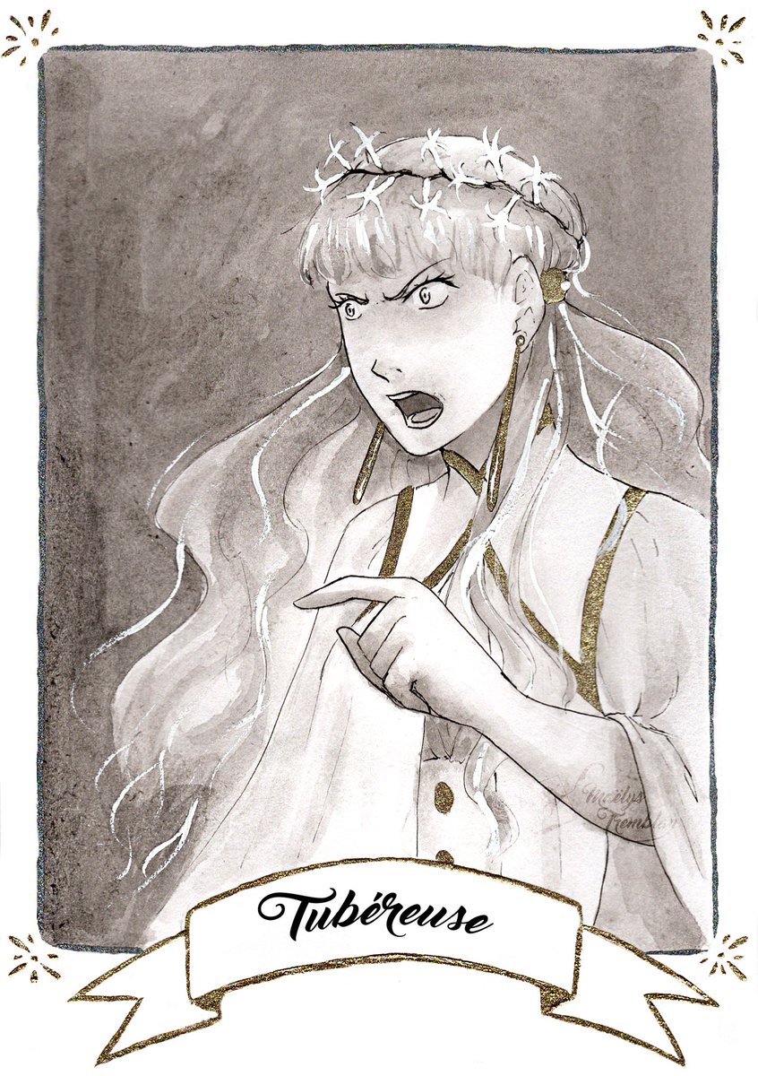 MaelysTremblay's tweet photo. INKtober jour 24 - Tubéreuse
La Tubéreuse symbolise une pensée mortelle. 

#floralysinktober2022 #inktober2022 #inktober #art #oc #Illustration #traditionalart #watercolor #blackandwhite https://t.co/1xu4PSVoww
