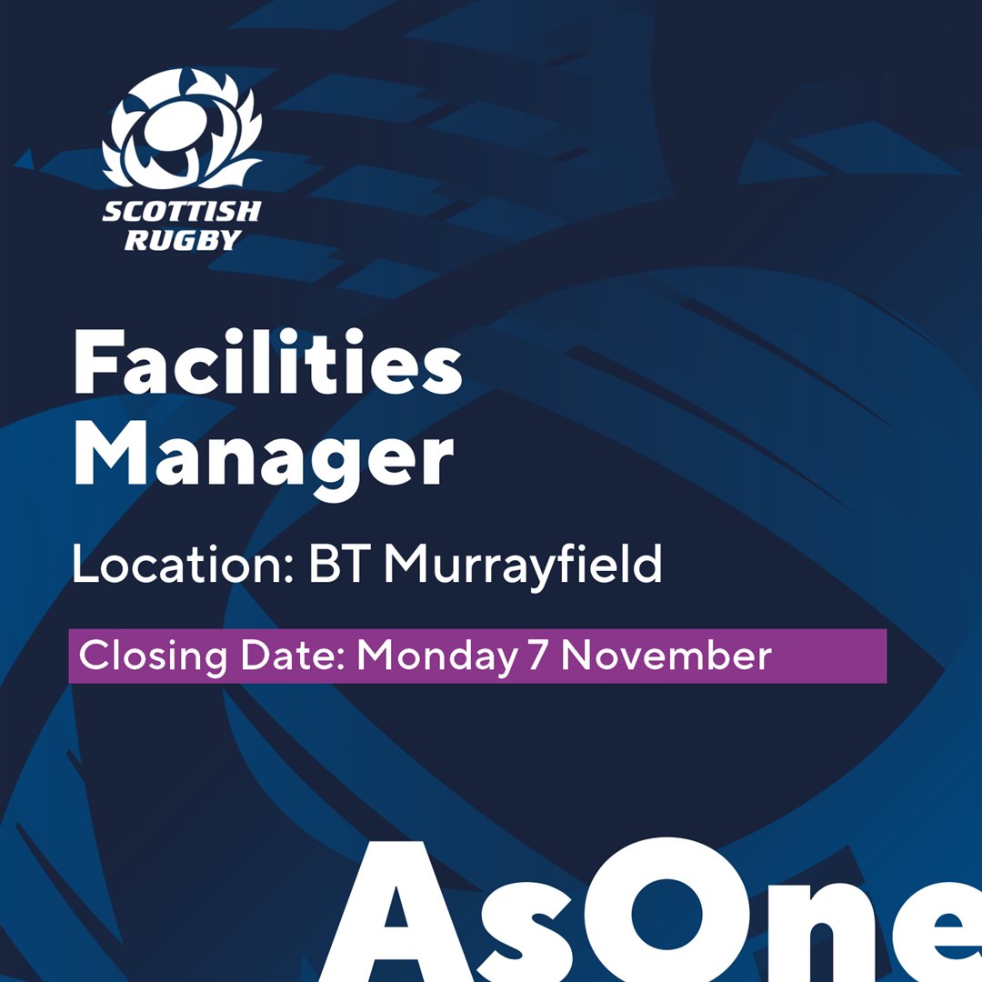 Scottish Rugby are looking for a Facilities Manager to join the team 🏴󠁧󠁢󠁳󠁣󠁴󠁿 Details ➡️ bit.ly/3Tvcsr9