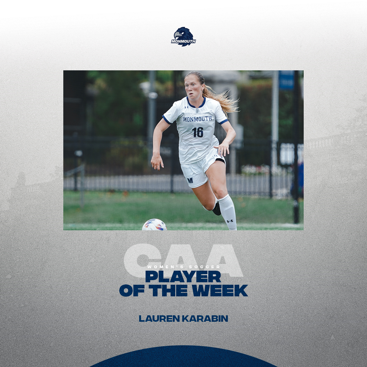 MonmouthHawks's tweet photo. Goal and an assist in clinching the regular season title?

The perfect CAA Player of the Week candidate.

#FlyHawks || @MonmouthWSOC https://t.co/2KRQwvJFq8