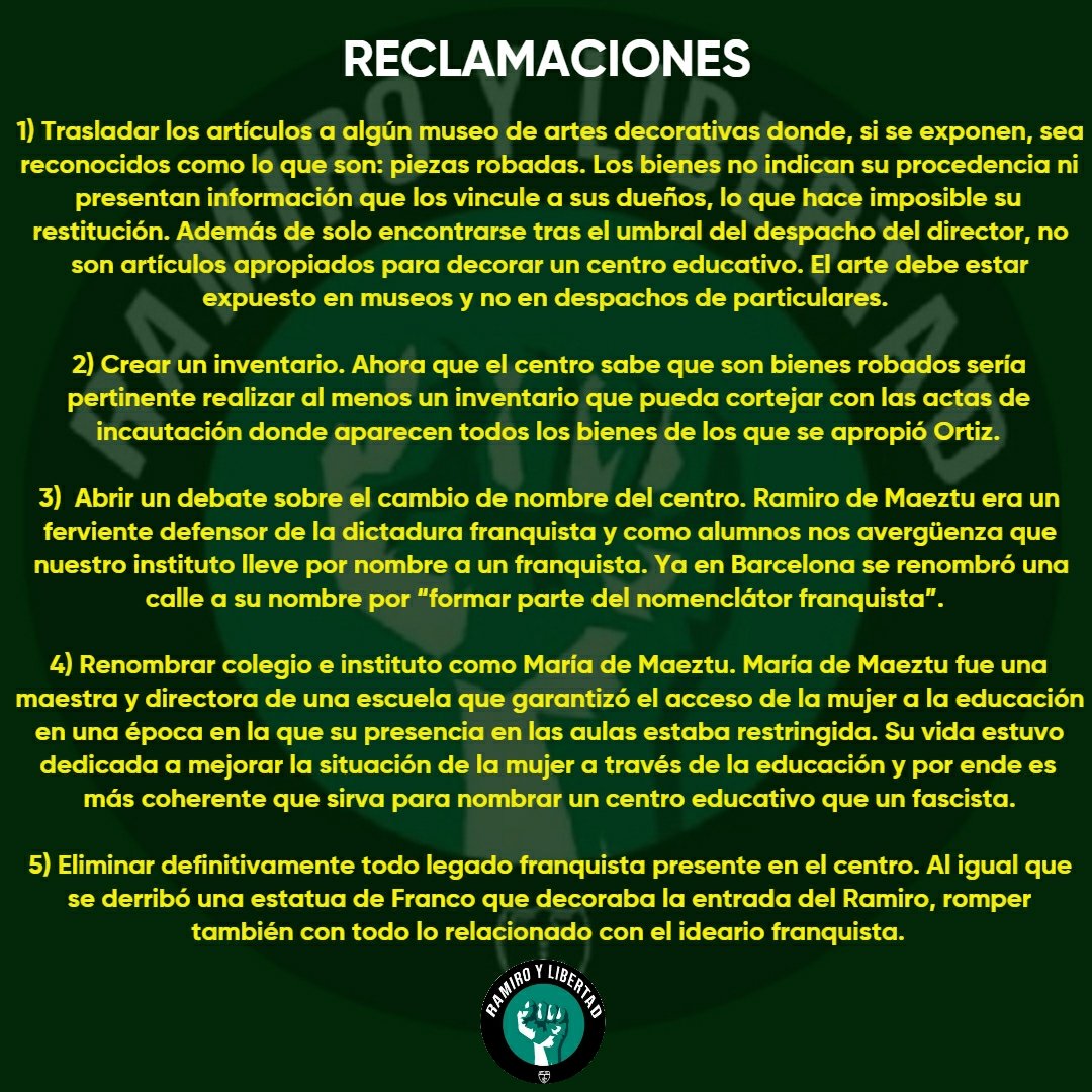 🚨 Sobre los bienes robados que decoran el instituto🚨