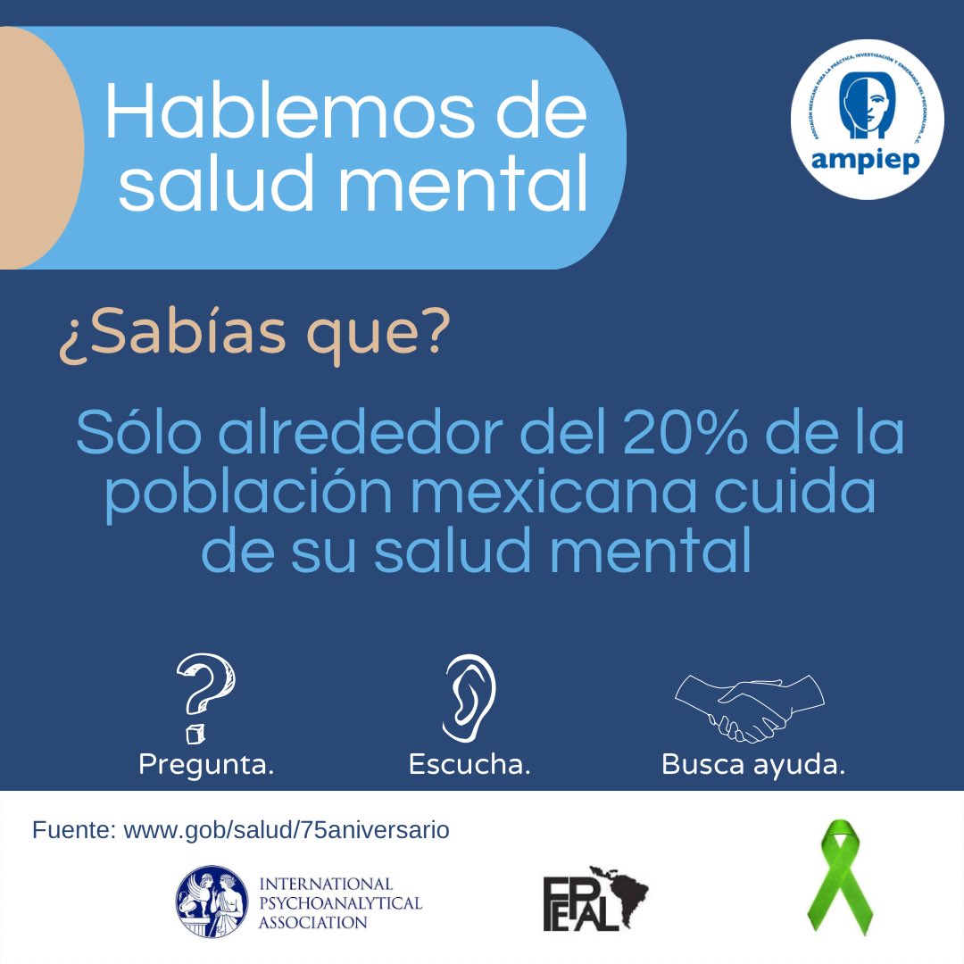 AMPIEPac's tweet photo. Estamos juntos en ésto. Hablemos sobre salud mental.
#ampiep #psicologiaclinica #psicoanalisis #ipa #fepal #saludmental #hablemosdesaludmental #méxico #saludmentalmexico https://t.co/HFQXqYgpPb