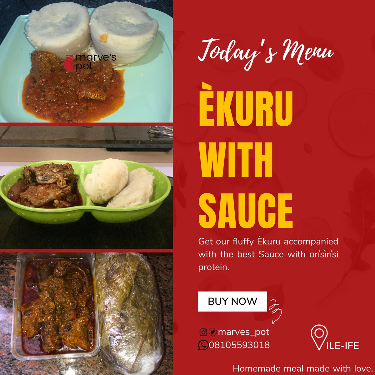 marves_pot's tweet image. Soufflé Pancakes and Èkuru menu. 

Location: Ile - Ife
#OAUTwitter 
@_DammyB_