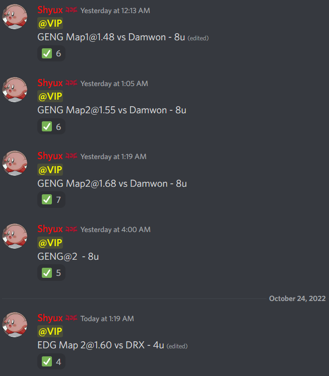 shyuxbets's tweet photo. Celebrating my good run in Worlds by giving away 2x VIP for rest of Worlds 2022

✨2x VIP
✨ RT&amp;Follow @shyux2 

(retweet is a must because im using retweet picker)

GL🍀 https://t.co/6CIU5ZvBcd