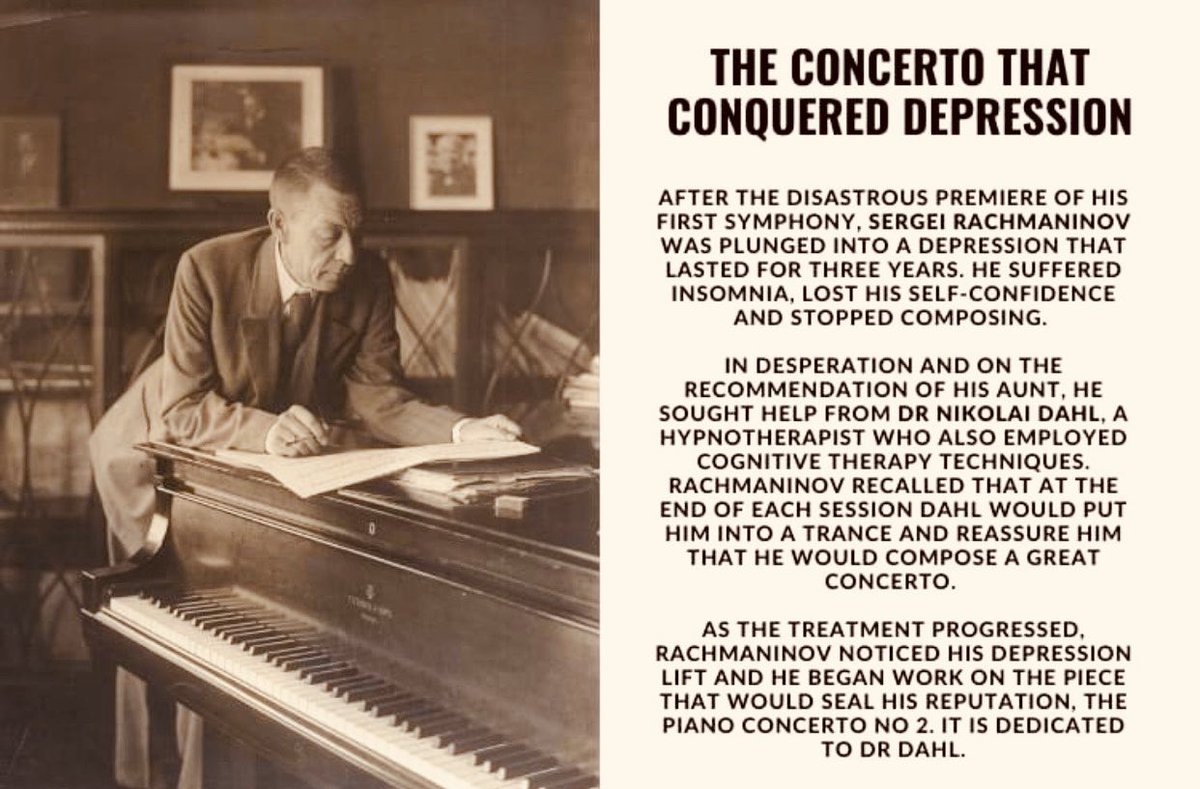 A little-known history of Rachmaninov. Even the greatest artists suffer doubts, disappointments, even depression. With help it’s possible to persevere. #inspiration #music