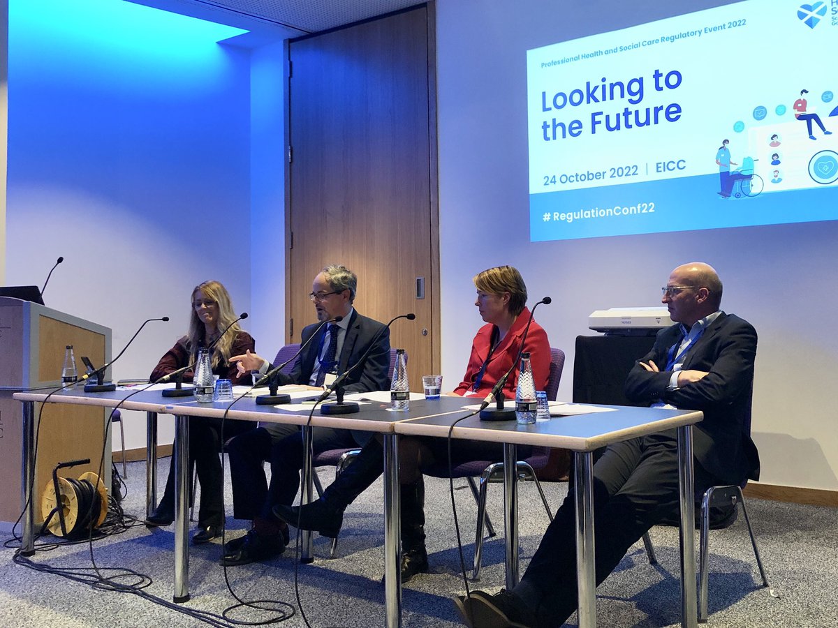 The_HCPC's tweet photo. ‘The pandemic forced regulators together to share learnings. The opportunity now is sharing data; sharing insight into the impacts we have on different groups.’
Our Chief Exec John Barwick on how the pandemic has impacted and changed health and care regulation #RegulationConf22 https://t.co/AOMf2q0uvE