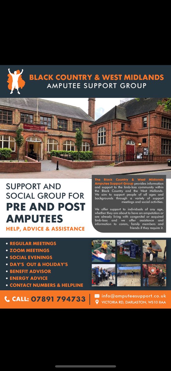 West Midlands Amputee support group supporting pre post Amputee and there families