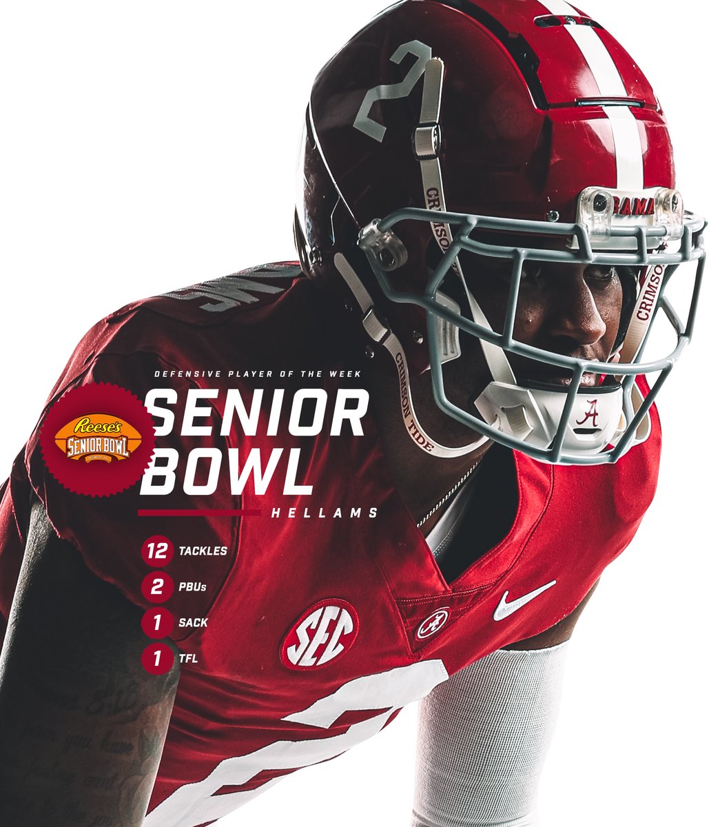 DB ➕ @seniorbowl @DHellams2 #BamaFactor #RollTide