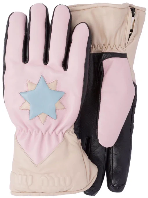 miu miu star-patch panelled gloves 