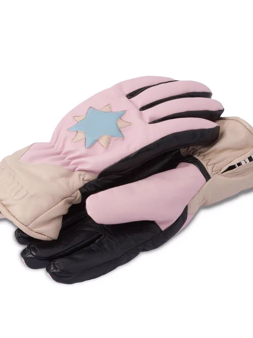 miu miu star-patch panelled gloves 