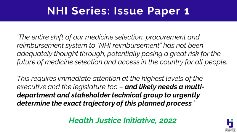 HealthJusticeIn's tweet photo. You can now download and read the HJI's NHI ISSUE PAPER 1:
'South Africa’s NHI Bill & the Future of Medicine Selection, Pricing & Procurement'
📚📱 LINK:
https://t.co/izsmNk1OfQ
#NHISeries
#17Questions https://t.co/zi7pcRFDO9