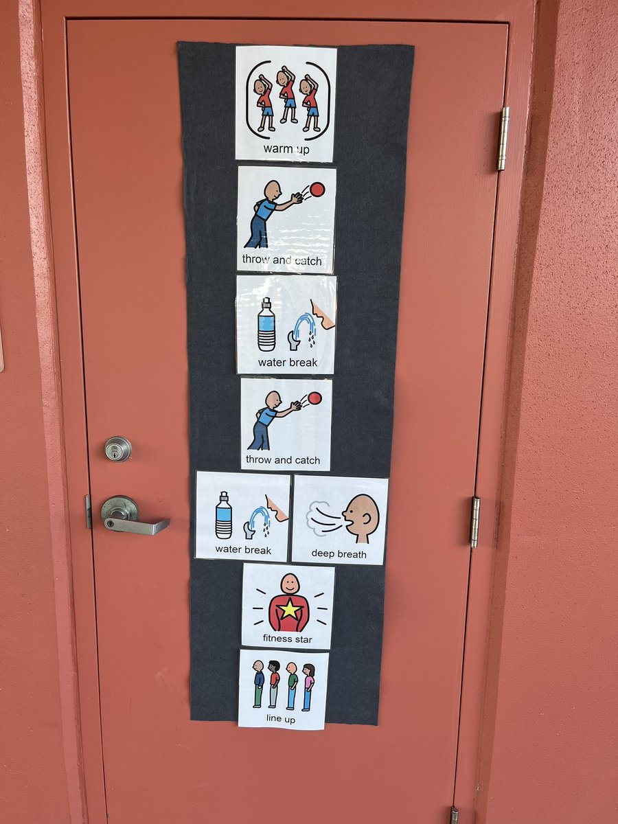 CoachGlynnPE's tweet photo. HUGE thank you to Ms. Tracy at @AllamandaES for creating visual schedules for the fine arts teachers in order to help our kiddos! We can easily customize it with the velcro feature! #OneHeartOneTeamOneGoal 😁 https://t.co/UshpmNeElQ