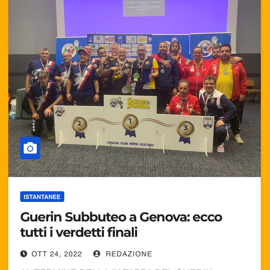 ilcalcioquot's tweet photo. 🏆 #GuerinSubbuteo a #Genova
💪 Ecco tutti i verdetti finali
✍️ Leggi l'articolo sul nostro sito ➡️ https://t.co/By8TgEzpt2
•
•
•
⚽ #calcio #ICQ #football #soccer #Ilcalcioquotidiano #FISCT #Subbuteo #GuerinSportivo https://t.co/TOLBaPyNnc
