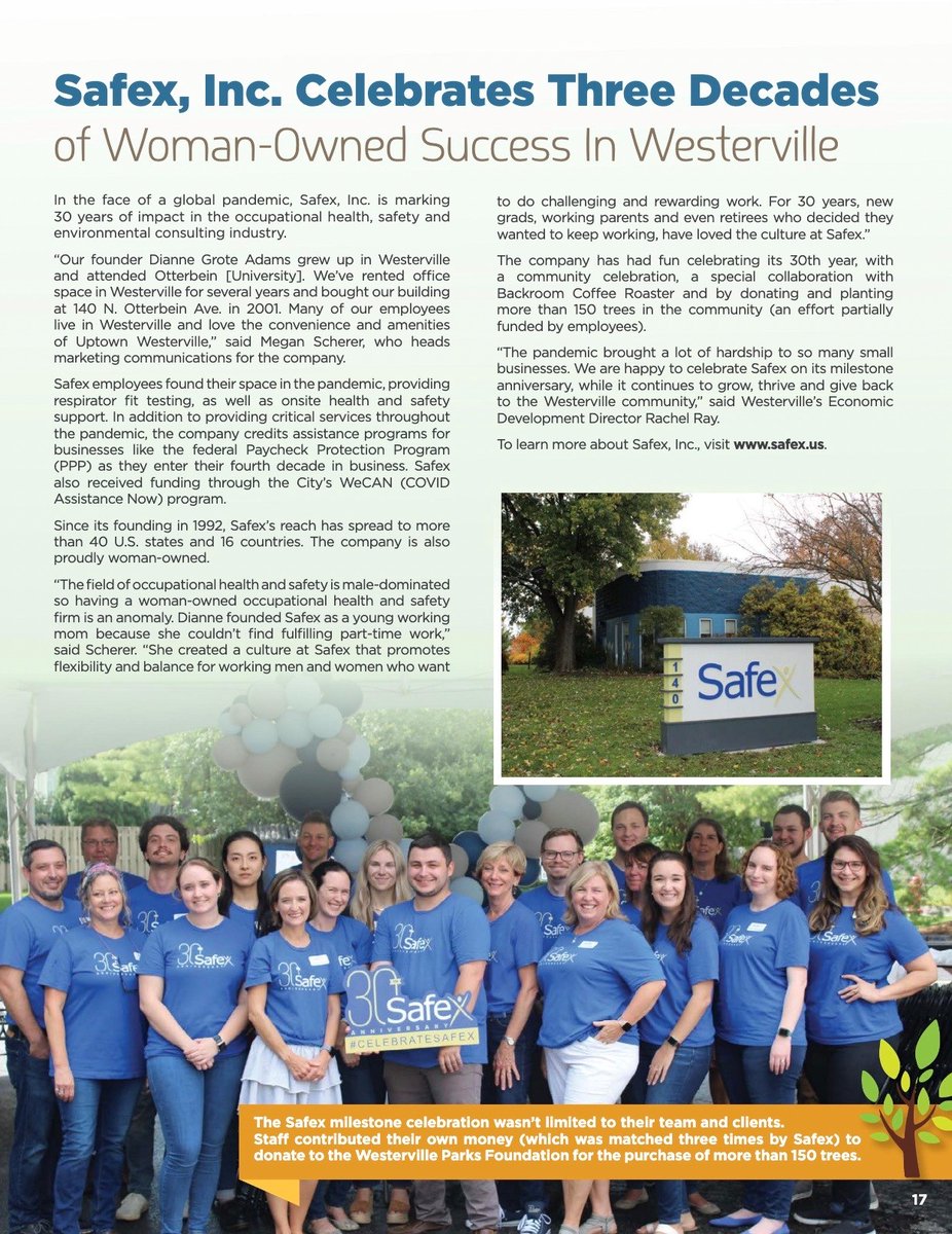 SafexInc's tweet photo. We're proud to call the @tellwesterville home. Check out this feature the City published about our 30th anniversary. 
https://t.co/Gy80lq12e4 https://t.co/2ysJbIJHXp