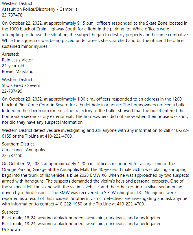 Anne Arundel County Police Department on Twitter "Several serious