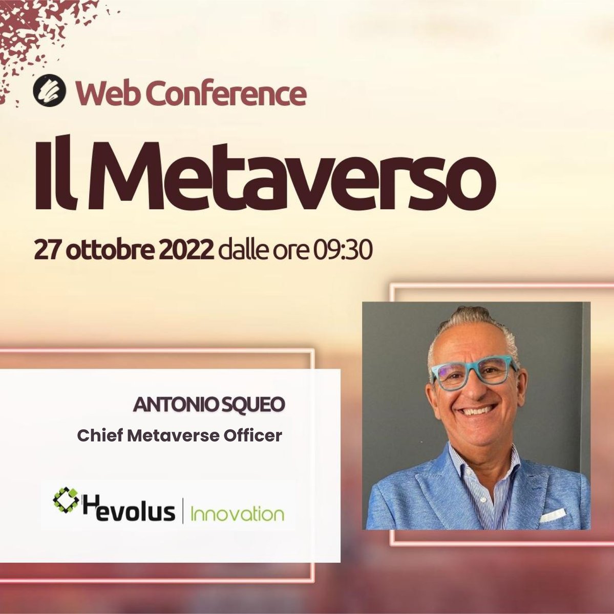 Vuoi approfondire l’impatto che il metaverso ha in termini di sostenibilità?

Non perdere l’intervento di <a href="/AntonioSqueo/">antonio squeo</a> alla 💻 #WebConference #Metaverso22 organizzata da <a href="/soiel_it/">Soiel International</a>

eu1.hubs.ly/H020Rns0

#metaverso #innovazione #technology #blockchain #sostenibilitaambientale