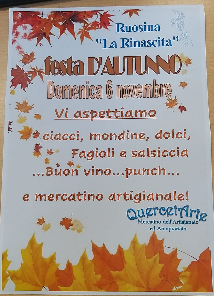 Festa d'autunno e mercatino artigianale a #Ruosina Domenica 6 Novembre 🍂